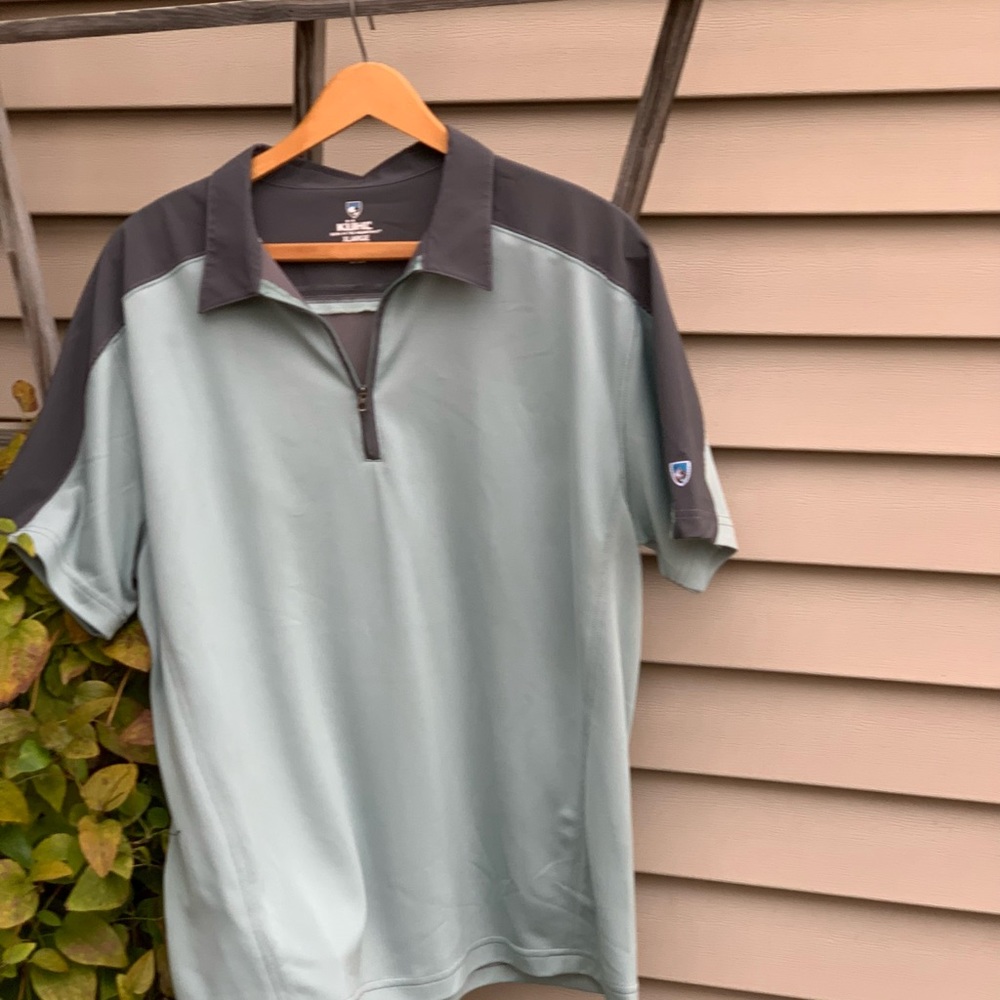 Kuhn Men’s grey and teal Golf Shirt size XL